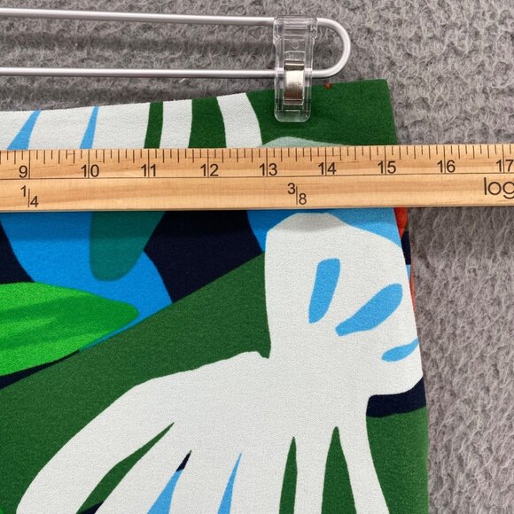 Ann Taylor Pants Women 2 Multicolor Tropical Floral Wide Leg Cropped Capri Beach - Picture 6 of 11